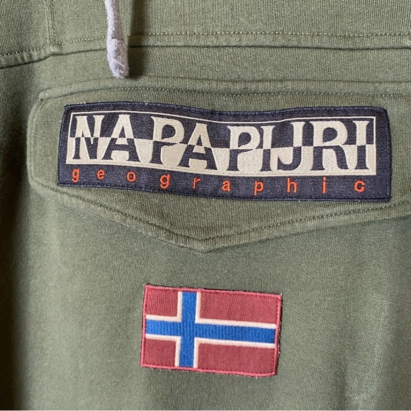 Napapijri Burgee Hoodie Front Pocket Green XL - Picture 10 of 11